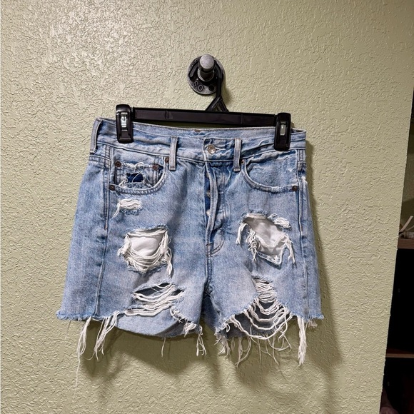 American Eagle Outfitters Pants - American Eagle Outfitters Light Blue Distressed Jean Shorts